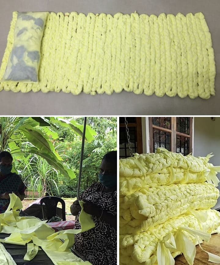 recycled mattresses with fabric scraps