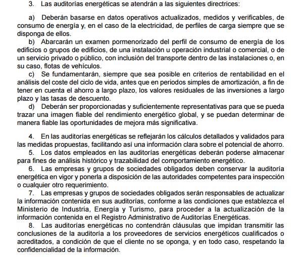 energy audit criteria