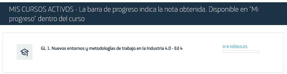 active courses in profile