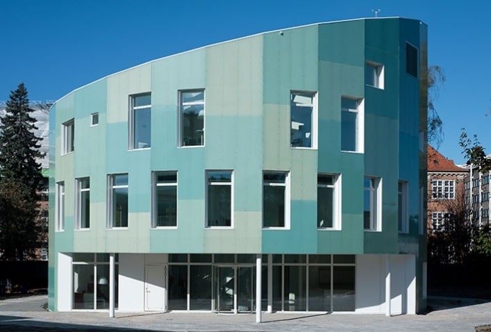 green lighthouse building