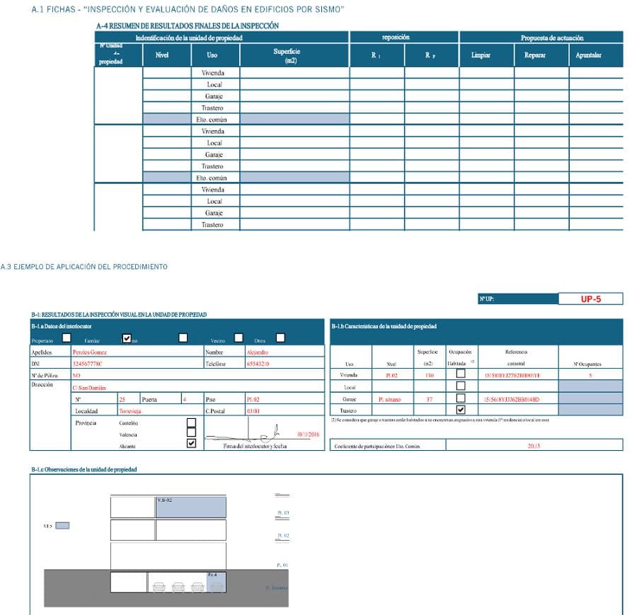 example building evaluation by earthquake