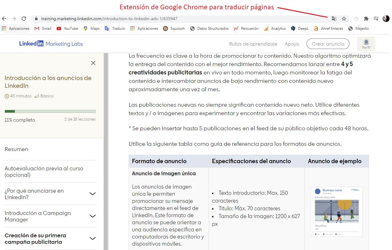 linkedin training in spanish
