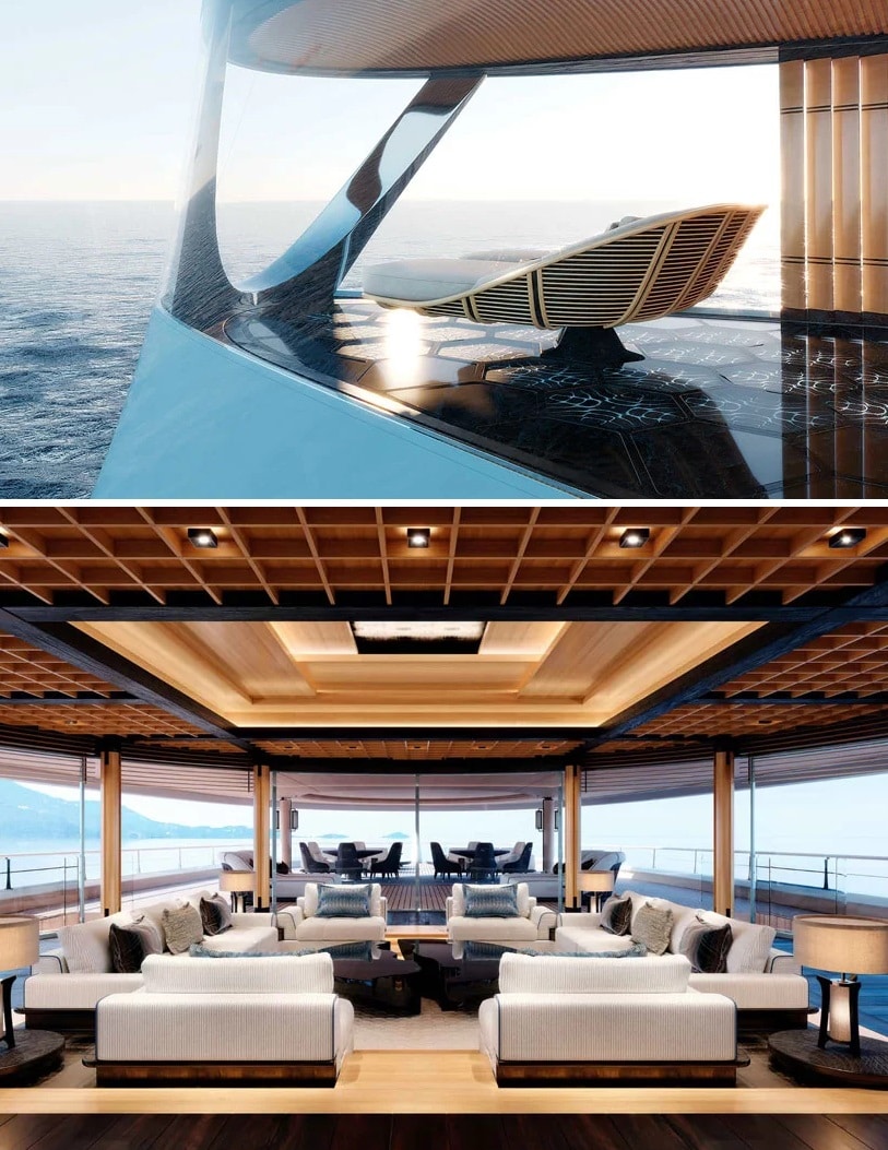 minimalist interior of a ship